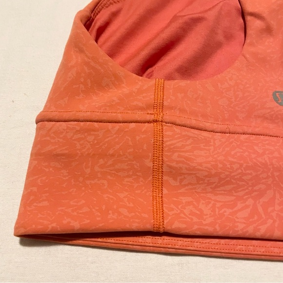 Lululemon Wunder Train Long-Line Bra Medium Crunch Warm Coral Size 6 - Picture 12 of 15
